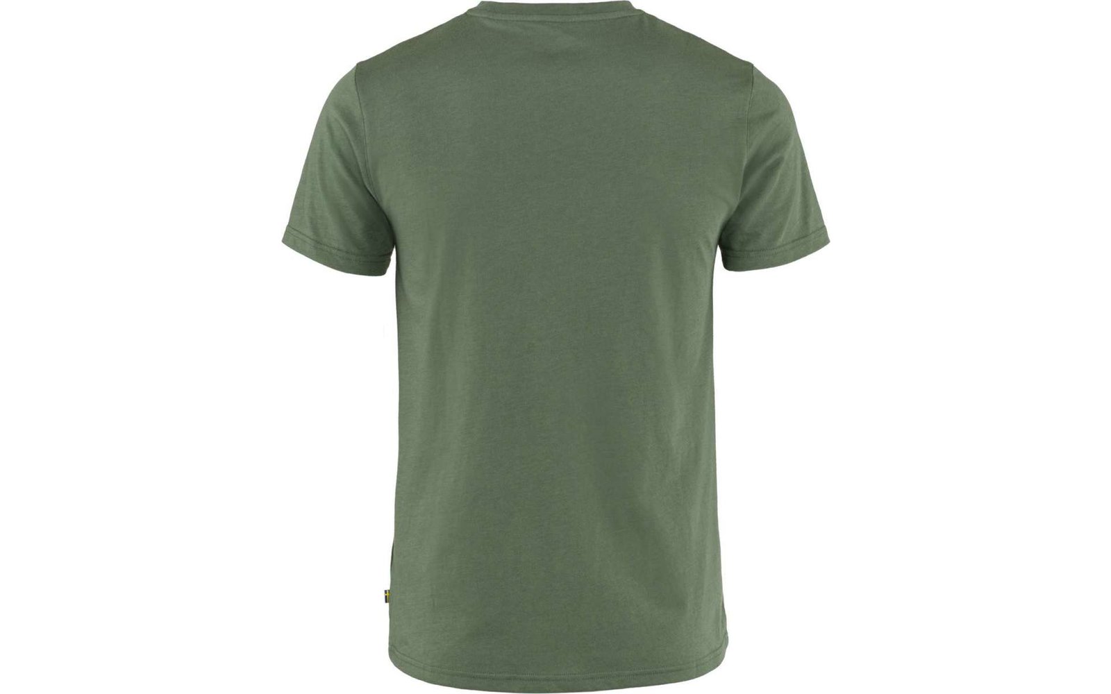 T-shirt vert olive vu de dos sur fond blanc