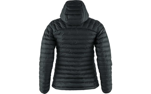 Veste matelassée noire avec capuche, vue de dos