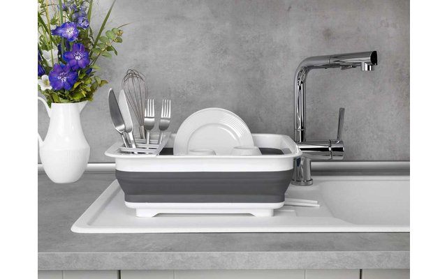 Wenko dish drainer Gaia foldable white / gray