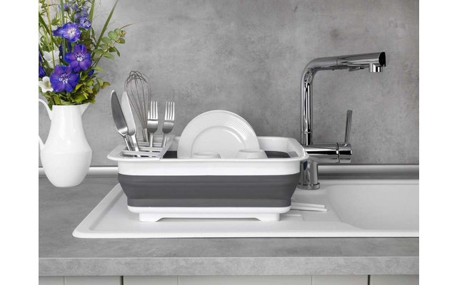 Wenko 2321100 Scolapiatti In Metallo Cromato, Ripiano Per Piatti E Tazze, 35x35x9 Cm, Cromo