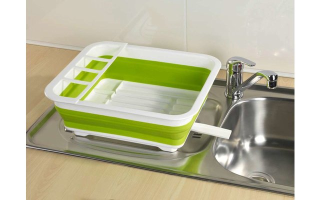 Wenko dish drainer Gaia foldable white / green
