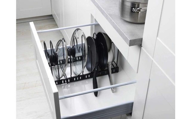 Support pour couvercles et poêles Wenko Support de vaisselle extensible pour couvercles et poêles