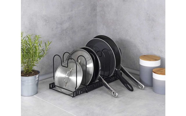 Support pour couvercles et poêles Wenko Support de vaisselle extensible pour couvercles et poêles