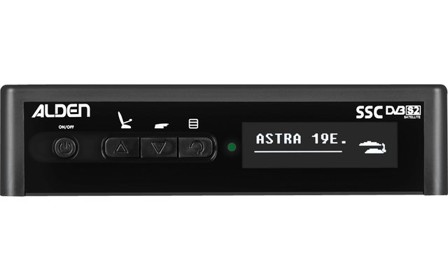 Sistema de satélite totalmente automático Alden Onelight 65 HD, incluido el módulo de control S.S.C. HD y el televisor LED Ultrawide de 18,5"