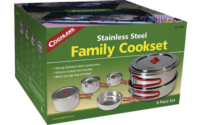 Coghlans cookset roestvrij staal Family - 6.delige set