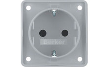 Contacto de tierra de la toma de corriente Berker Integro con protección de contacto aumentada gris mate