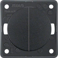 Berker Integro Serientaster 2 Schlie&szlig;er mit gemeinsamer Eingangsklemme schwarz gl&auml;nzend