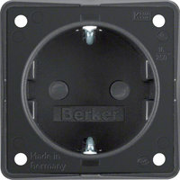 Berker Integro Steckdose Schutzkontakt mit erh&ouml;htem Ber&uuml;hrungsschutz schwarz matt