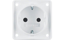Berker Integro socket outlet SCHUKO with increased contact protection polar white matt