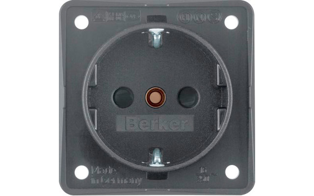 Berker Integro Steckdose Schutzkontakt 3-Pol mit erhöhtem Berührungsschutz anthrazit matt