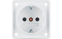 Berker Integro prise SCHUKO 3 pôles avec protection renforcée contre les contacts accidentels blanc polaire mat