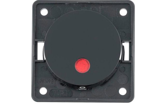 Berker Integro control off switch 2-pin red lens LED black glossy