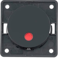 Berker Integro control off switch 2-pin red lens LED black glossy