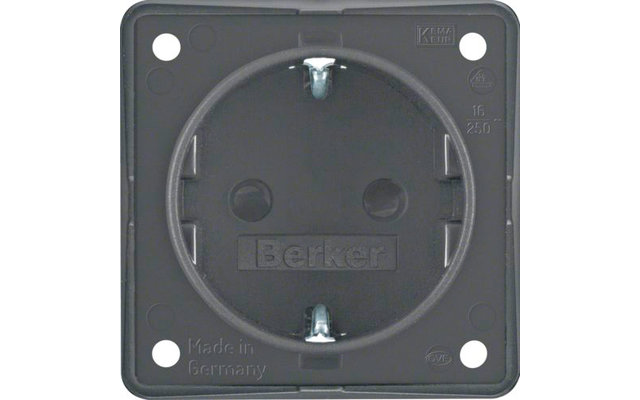 Berker Integro socket outlet earth contact with increased contact protection anthracite matt
