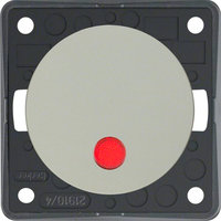 Berker Integro control off switch 2-pin red lens LED stainless steel matt lacquered