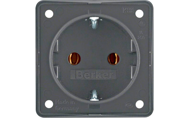 Toma de corriente Berker Integro con contacto de tierra con terminales sin tornillos antracita mate