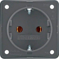 Berker Integro Steckdose Schutzkontakt mit Steckklemmen anthrazit matt