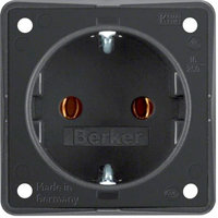 Berker Integro Steckdose Schutzkontakt mit Steckklemmen schwarz matt