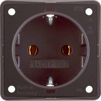 Berker Integro Steckdose Schutzkontakt mit Steckklemmen braun matt