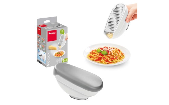 Metaltex universal grater with container and lid trio-box