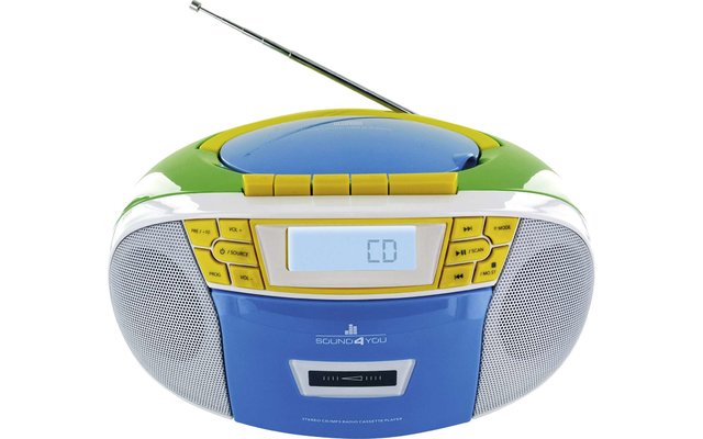 Schwaiger FM/CD/Cassette Boombox Portable CD Player, Colorful