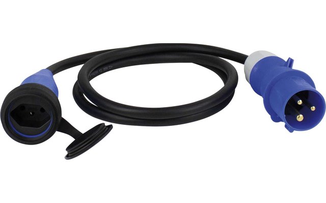 Adaptateur CEE Suisse 16A 250V - Fiche Schuko Vers Prise Terre Suisse, Câble Néoprène 40 Cm, IP44, Pour Camping