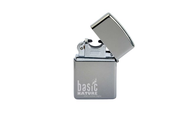 BasicNature Feuerzeug Arc USB mit Akku poliert