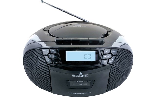 Schwaiger FM/CD/Cassette Boombox Portable CD Player, Black