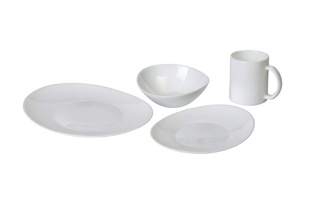 Set de vaisselle OPAL Royal 16 pièces blanc