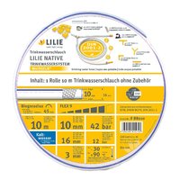 Rouleau de 10 m de tuyau d'eau potable 10 x 16 mm - froid native Lilie