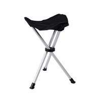 Basic Nature Tabouret &agrave; trois pieds Travelchair Sandwich noir