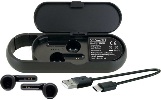 Schwaiger TWS Casque avec haut-parleur Bluetooth noir