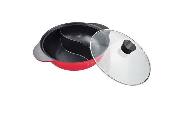 Miji HotPot pot for 2 dishes 4 liters red / black
