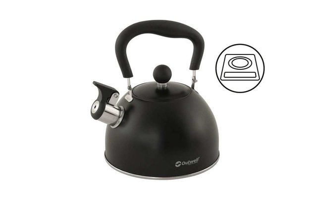 Outwell Lux M Stainless Steel Kettle with Signal Whistle 1.8 Litres