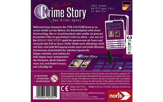 Zoch Crime Story Crime Card Game Berlino da 12 anni