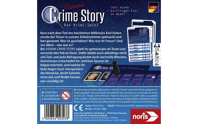 Zoch Crime Story Jeu de cartes policier Vienna dès 12 ans