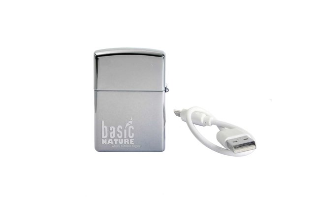 BasicNature Feuerzeug Arc USB mit Akku poliert