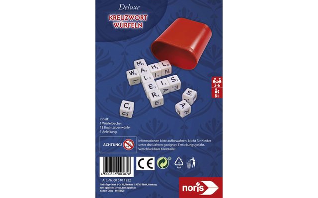 Zoch Deluxe Crossword Dice Game: dai 6 anni in su