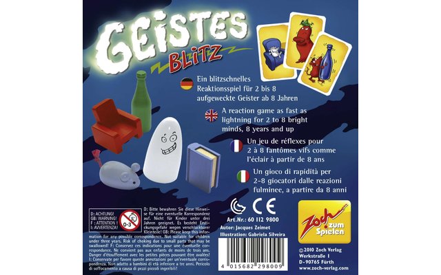 Zoch Geistesblitz juego de reacción de 8 años para 2 a 8 jugadores