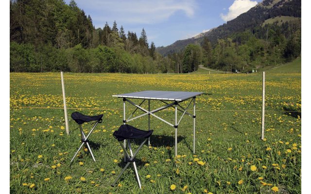 Tavolo con piano arrotolabile Basic Nature Travelchair piccolo 70 x 70 cm