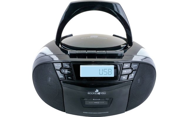 Schwaiger FM/CD/Cassette Boombox draagbare CD-speler, zwart