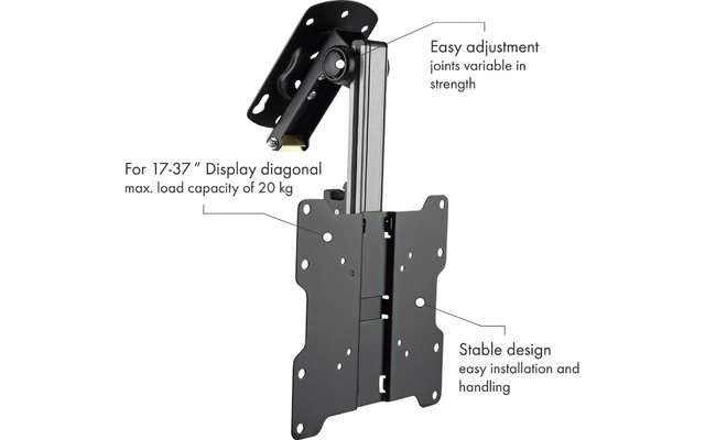 Schwaiger Motion 7 TV ceiling and roof slope bracket tiltable, rotatable up to 20 kg / 37"