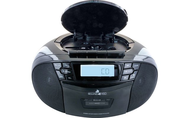 Reproductor portátil de CD FM/CD/Cassette Schwaiger, negro
