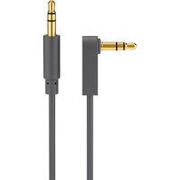 Goobay AUX, 3,5 mm stereo 3-pol., slim, CU, abgewinkelt Audio Verbindungskabel 0,5m