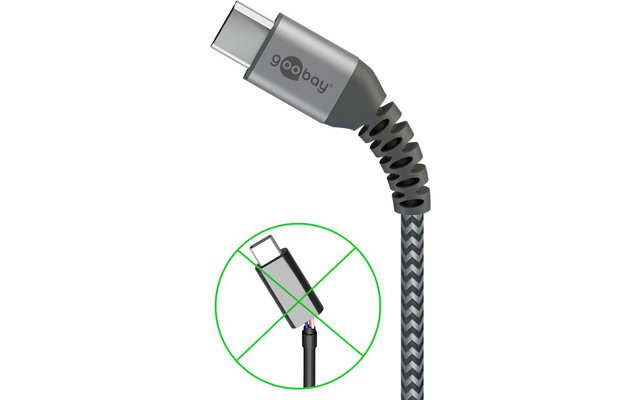 Cable textil Goobay DAT USB-C a USB-A 2,0 m