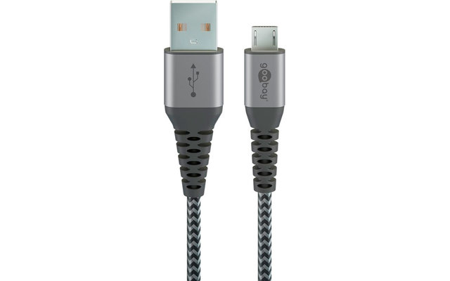 Goobay DAT micro USB auf USB-A Textilkabel 2,0 m