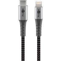 C&acirc;ble de charge et de synchronisation USB-C enti&egrave;rement m&eacute;tallique DAT Lightning 2 m Goobay