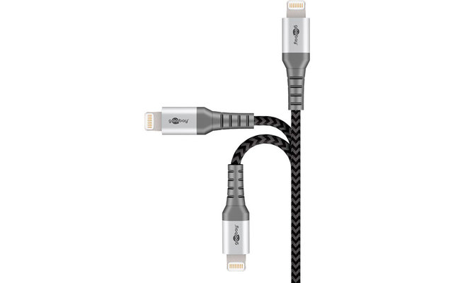 Goobay DAT Lightning USB-C opladen en synchroniseren Volledig metalen kabel 2.0 m