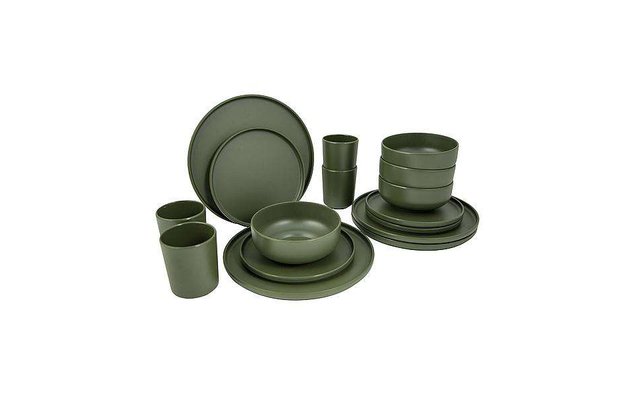 Set de vaisselle Bo-Camp Industria Tableware 16 pièces vert