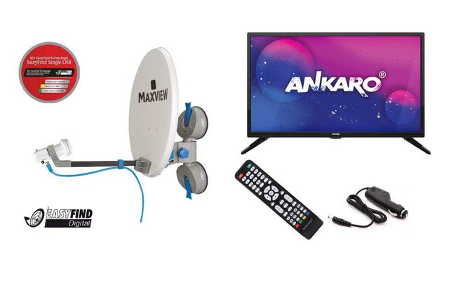 Easyfind Maxview Remora Pro TV Camping Set 24 Sat Anlage inklusive 24 Zoll LED TV